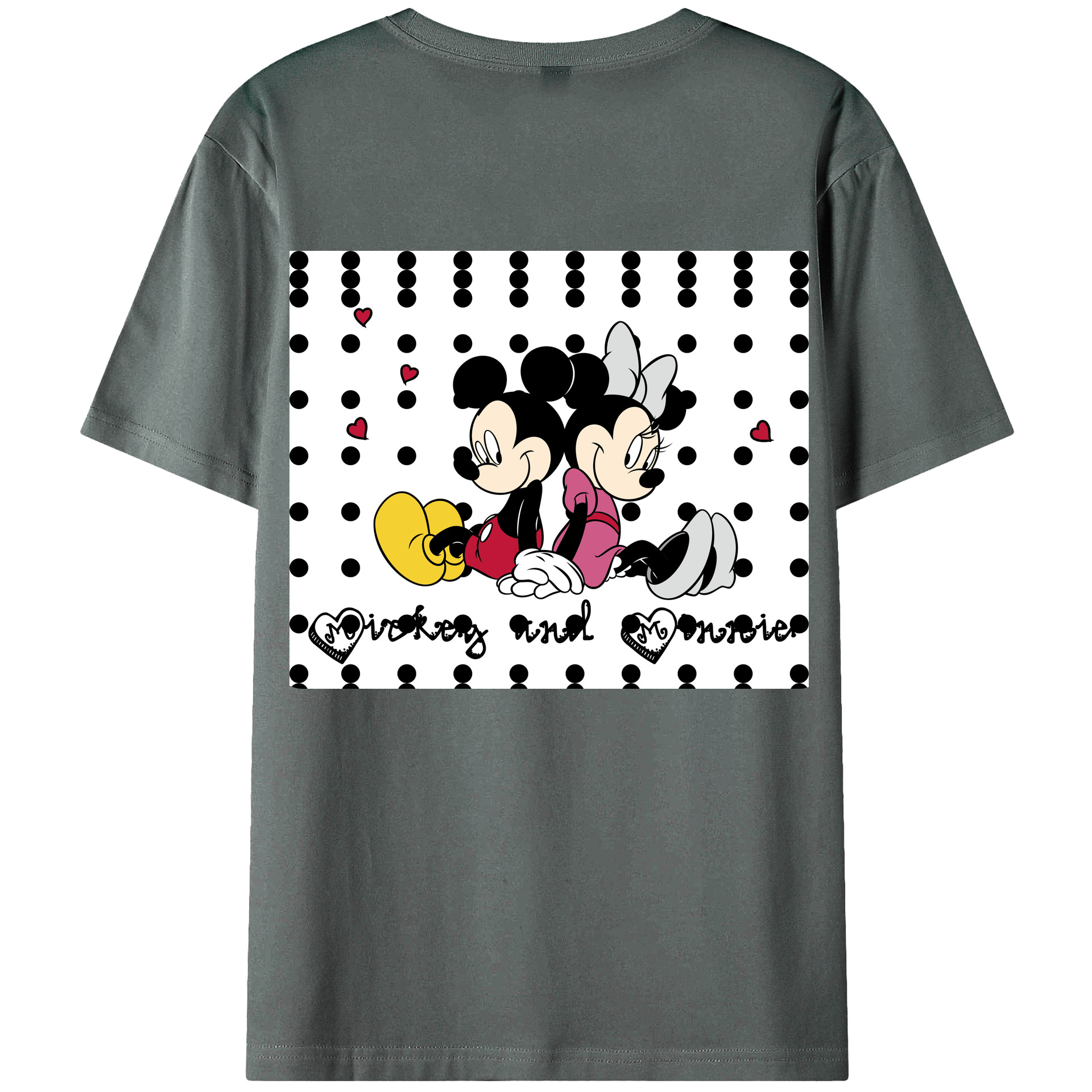 （画像用） ミッキーマウス Mickey Mouse 綿100％半袖Tシャツ（背面プリント）